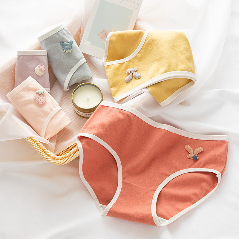 Set 5 quần lót cotton quần lót nữ dễ thương hoạt hình nhiều màu