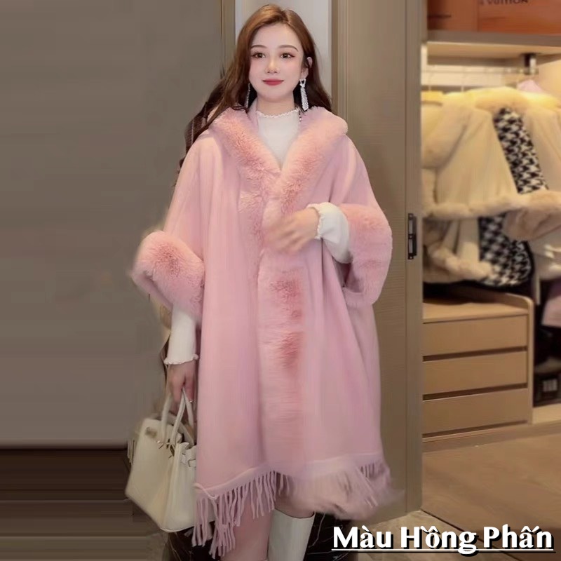 Áo Choàng Lông Cao Cấp Lót Nhung
