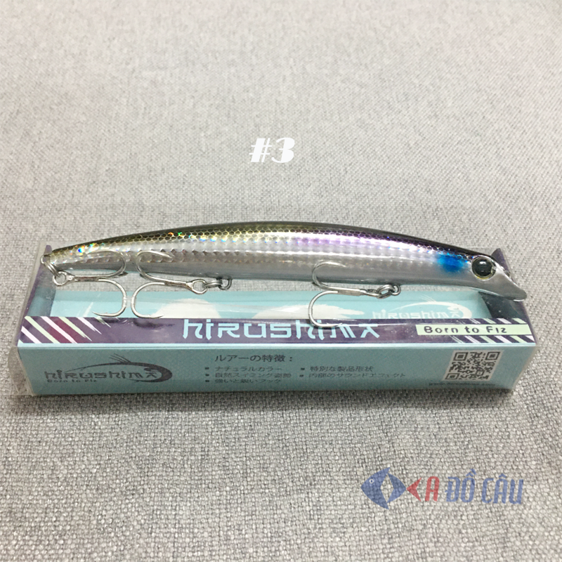 Mồi câu cá chẽm Hirushima Minnow Lipless 130 Pro