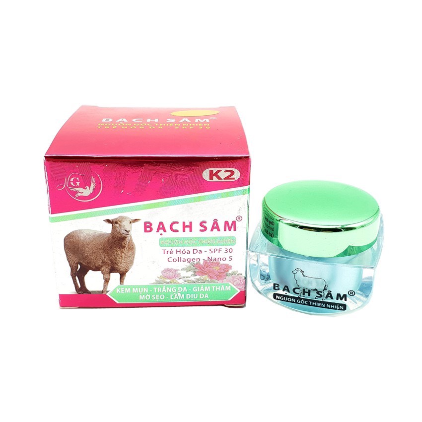 Kem mụn trắng da giảm thâm mờ sẹo làm dịu da mỹ phẩm Bạch Sâm k2