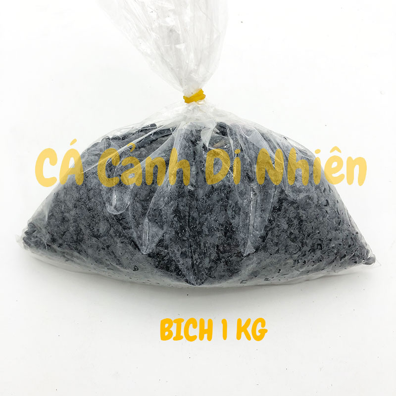 Bịch sỏi ĐEN 1 KG size 5 - 8 mm trang trí hồ cá cảnh