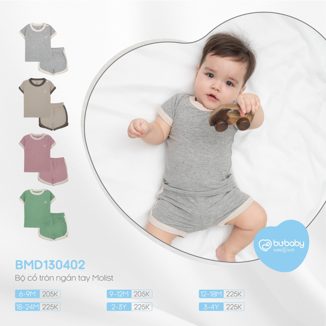 Bộ quần áo trẻ em cộc kyomi molist candie đủ màu - Bubaby Bình Dương