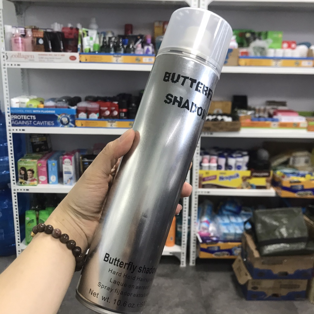 Keo xịt tóc BUTTERFLY SHADOW Hard Hold Hairspray - Keo sịt tóc 600ml