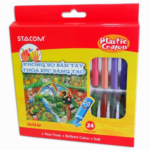 Stacom sáp màu xóa được - 24 màu - cr024p