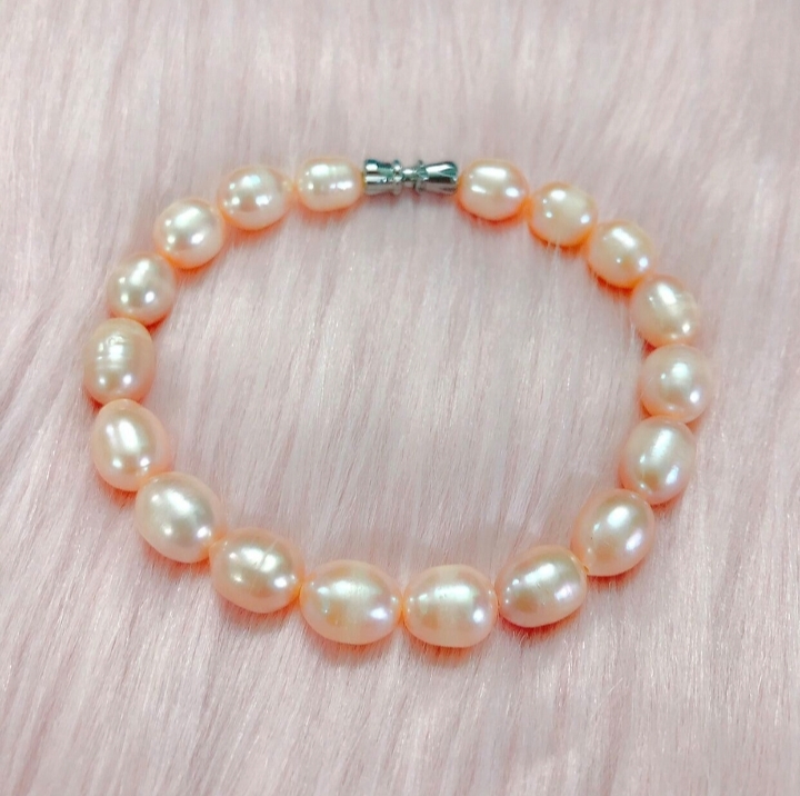 Round neck, real pearl bracelet freshwater mango 10li beads ball đẹp-trang real pearl jewelry natural