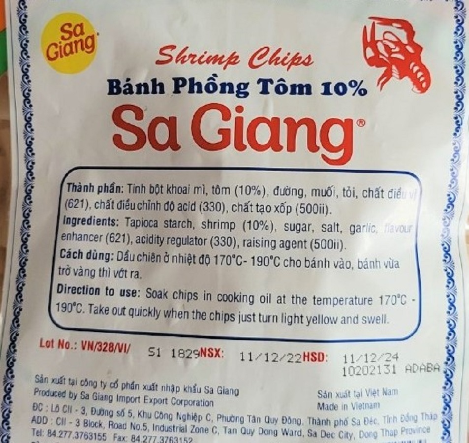 SA GIANG [GÓI LỚN 1Kg] BÁNH PHỒNG TÔM [VN] Shrimp Chips
