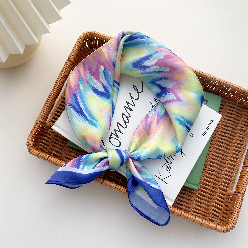 Khăn turban trơn choàng cổ lụa size 53x53cm 5 màu