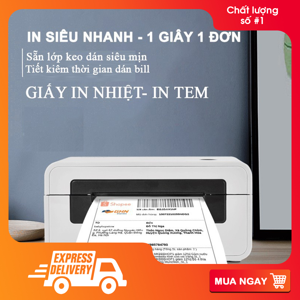 Giấy In Tem Decal Nhiệt 100X70Mm Cuộn 50M