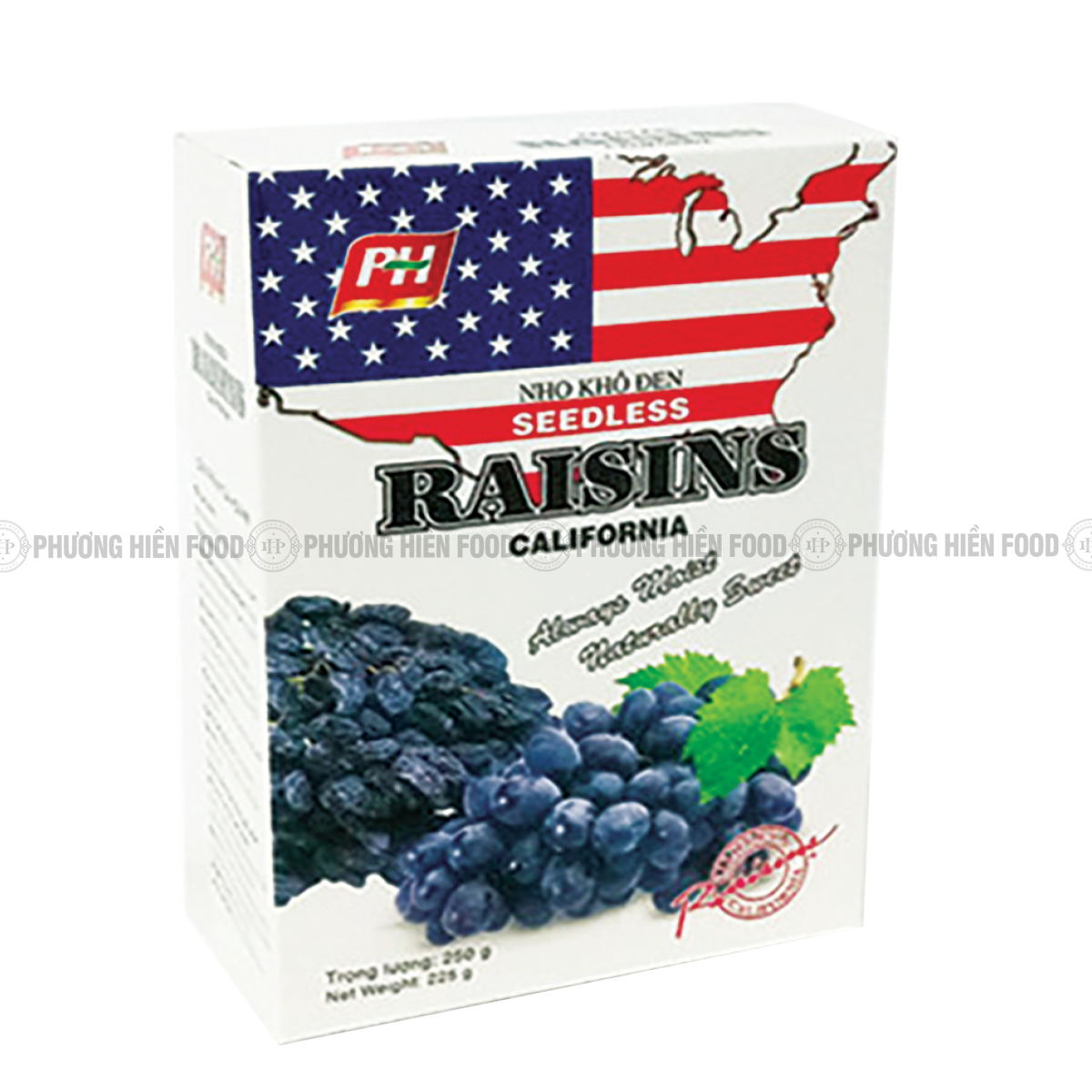 Nho khô đen Mỹ hộp giấy 250g+