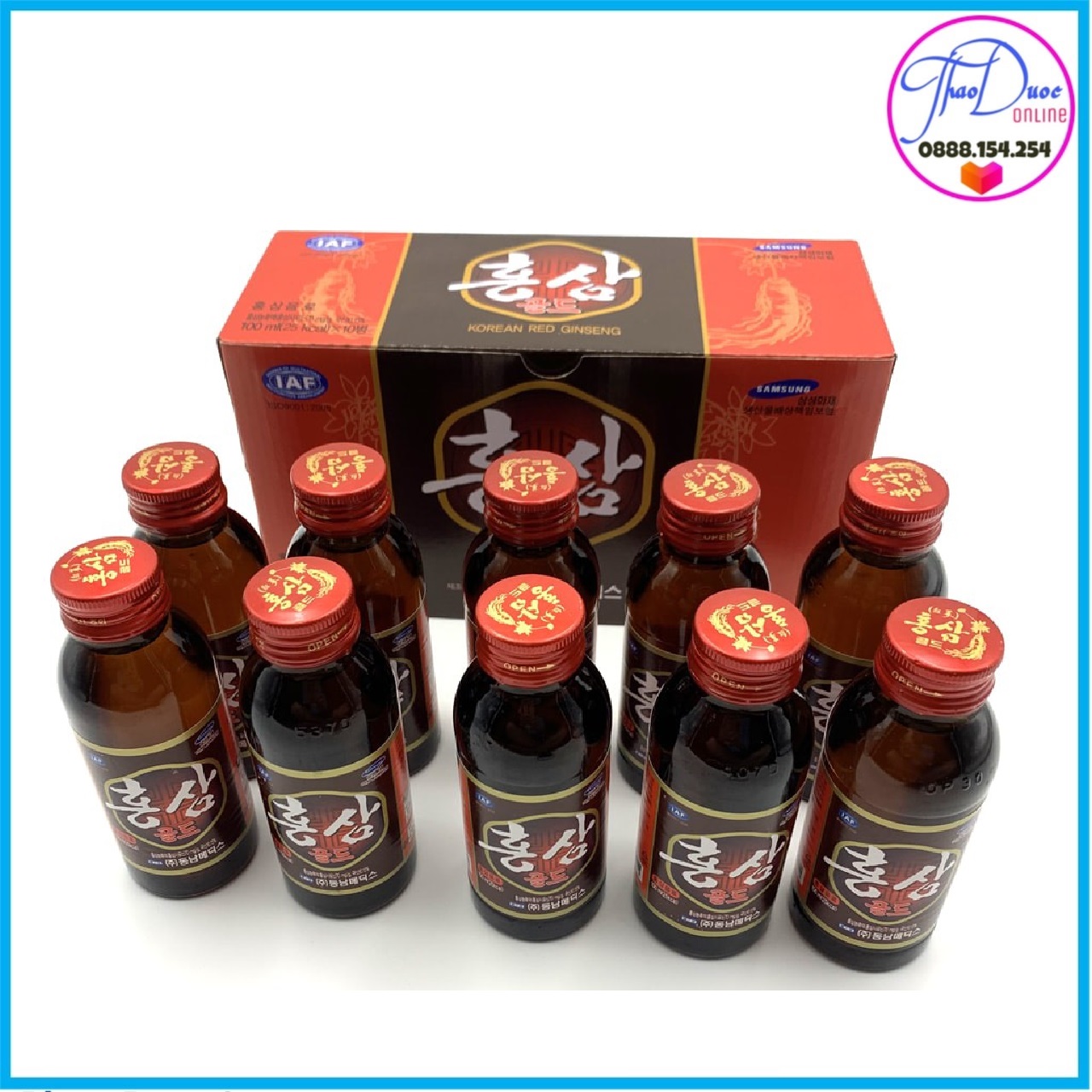 Bộ 10 Chai Nước Uống Hồng Sâm Hàn Quốc 100ml/chai
