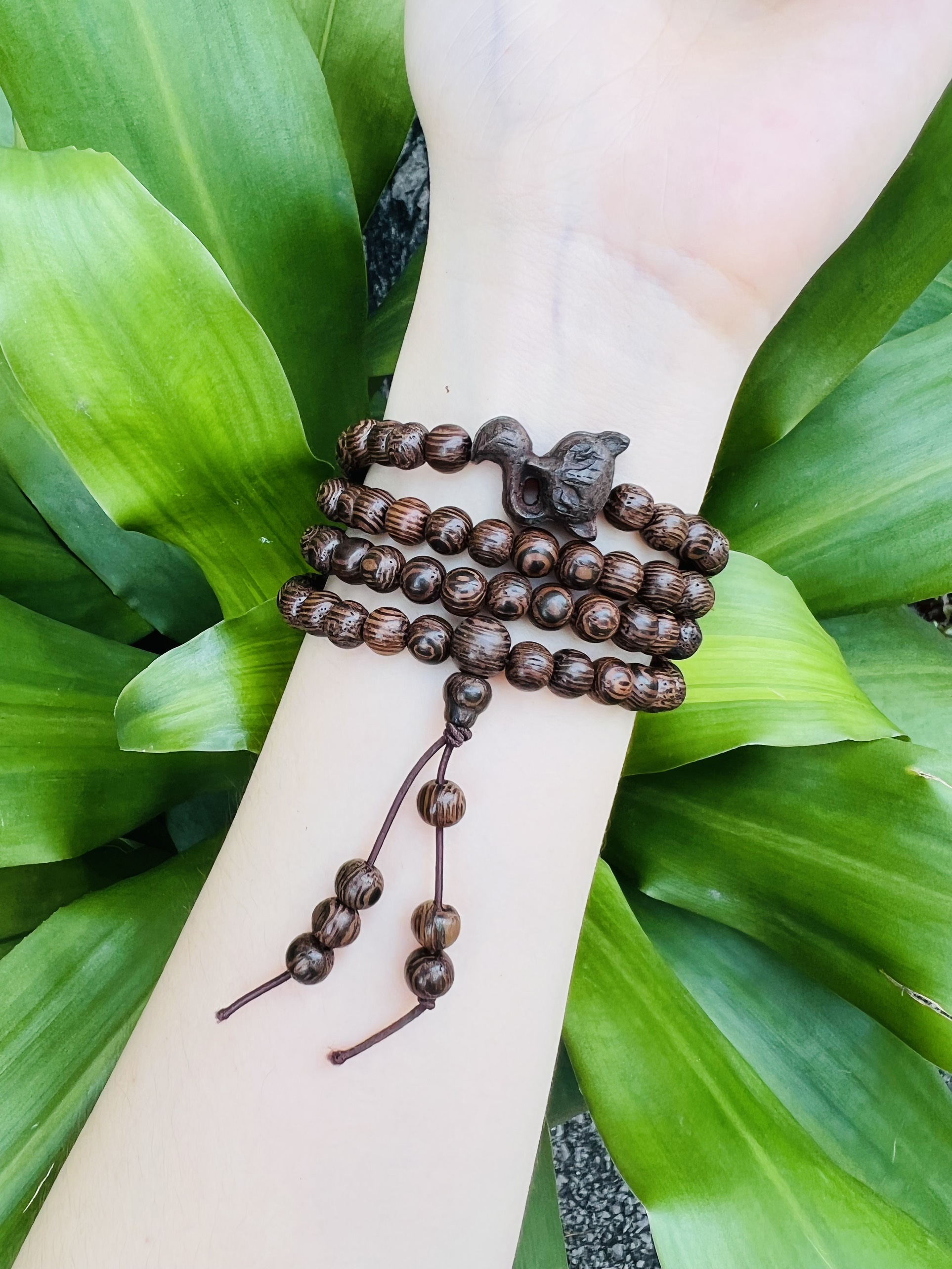 Chuỗi Trầm Hương 108 Hạt Mix Hoa Sen - Chuỗi Vòng Tay Phong Thủy Nam Nữ - Vòng Tay Trầm Hương