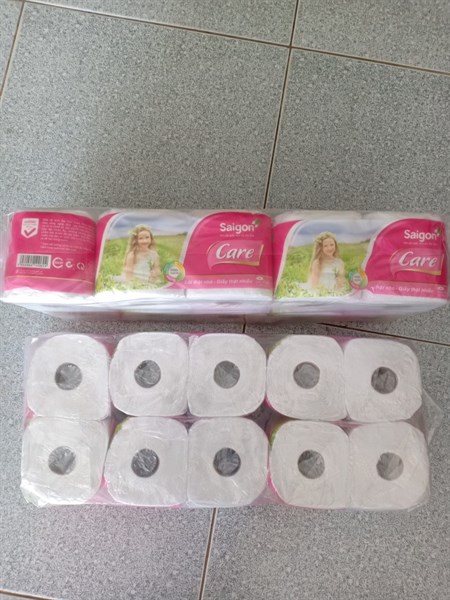 [HCM]1 CÂY (10 LỐC) GIẤY VỆ SINH SÀI GÒN CARE CÓ LÕI