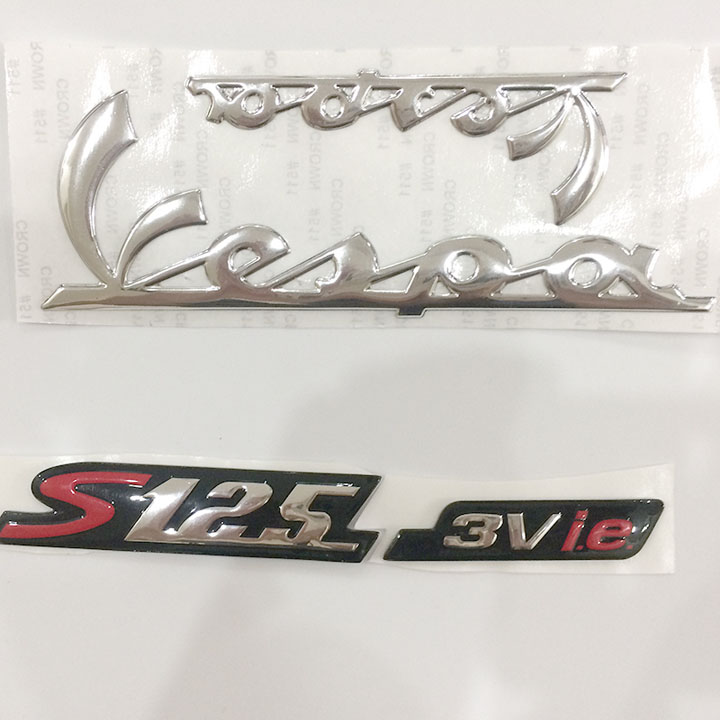 Chữ  VESPA S125 3V ie nổi dán xe máy chất liệu siêu bền đẹp G126-6