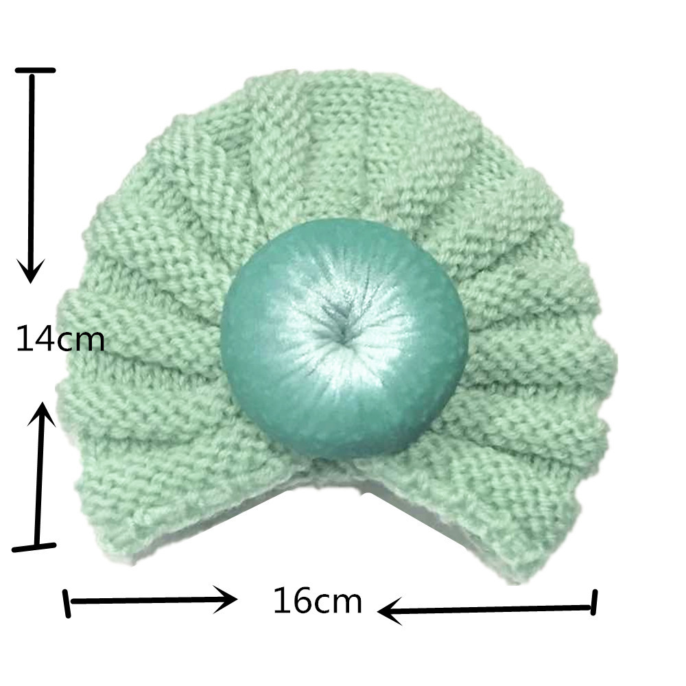 Mũ turban dễ thương cục tròn cho bé gái(0-10 tháng)