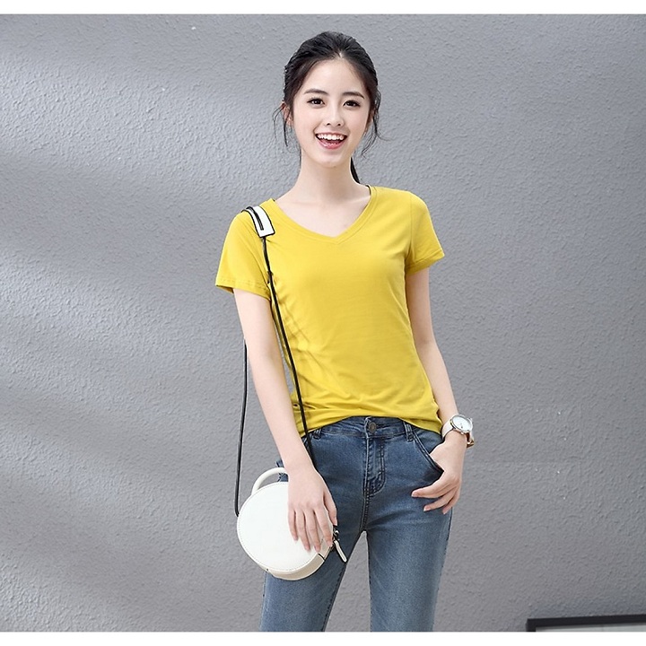 Áo phông cổ TIM cộc tay phom ôm