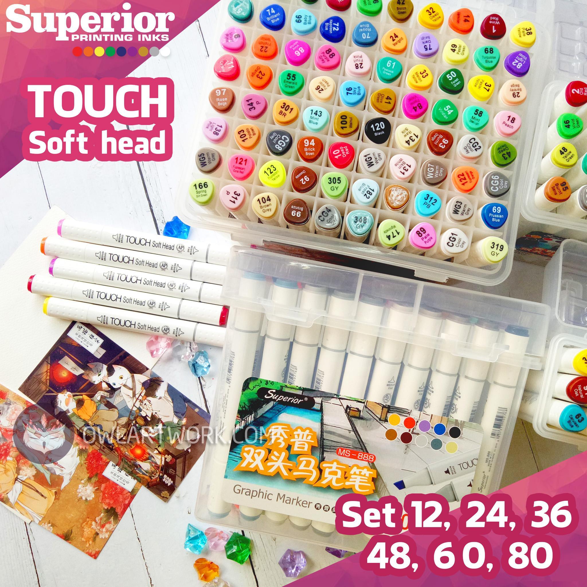 [HCM]Bộ bút Marker TOUCH SOFT HEAD - Set 80 màu
