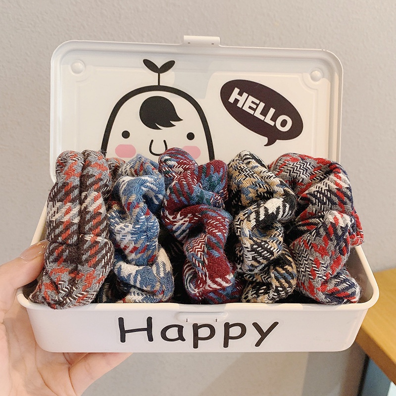 Scrunchies cột tóc vải họa tiết vải dày