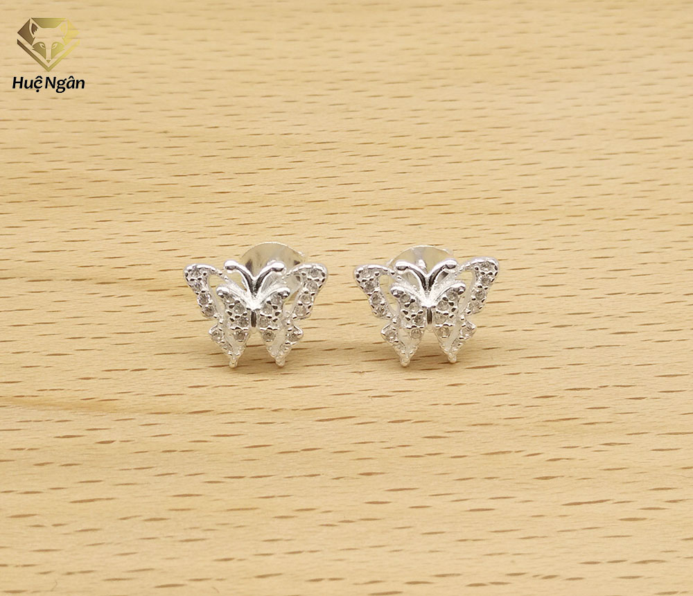 Bông tai nữ trang sức bạc Ý S925 Bạc Xinh - Đôi bướm xinh RYE140864