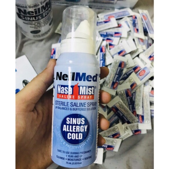 Xịt mũi Neilmed NasaMist 75g (Bình tách set)
