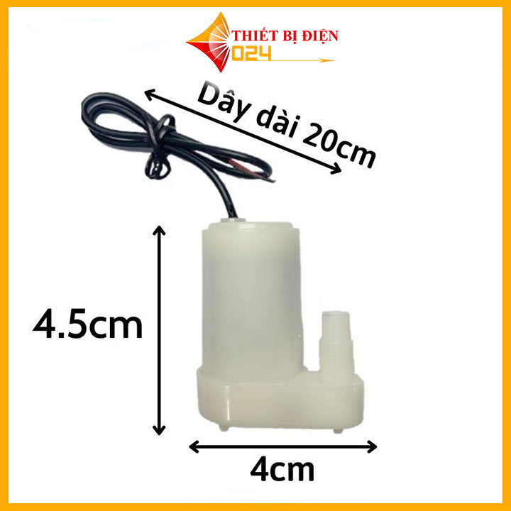 Máy Bơm Chìm Mini 3-5VDC 1.5m Ống Thẳng Đứng ( Trắng )