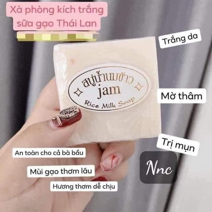 Xà bông gạo Jam Thái Lan (1 lốc 12 cục)