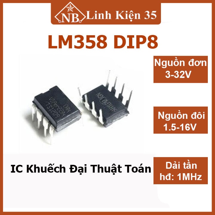 Linh kiện ic khuyếch đại thuật toán lm358 dip8