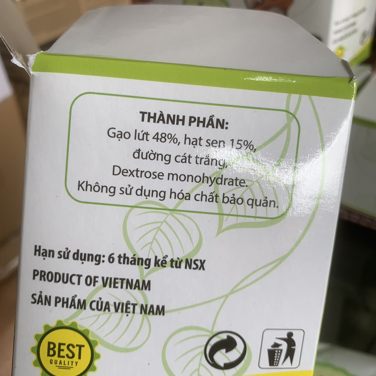 Bột Gạo Lứt Hạt Sen Hạnh Như 600g