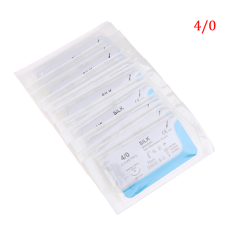 Thời trang 12 cái kim phẫu thuật nha khoa chỉ tơ y tế Bộ dụng cụ thực hành phẫu thuật khâu