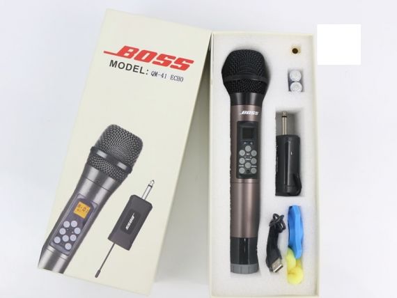 MICRO KHÔNG DÂY BOSS QM41. KARAOKE CỰC HAY,  ECHO