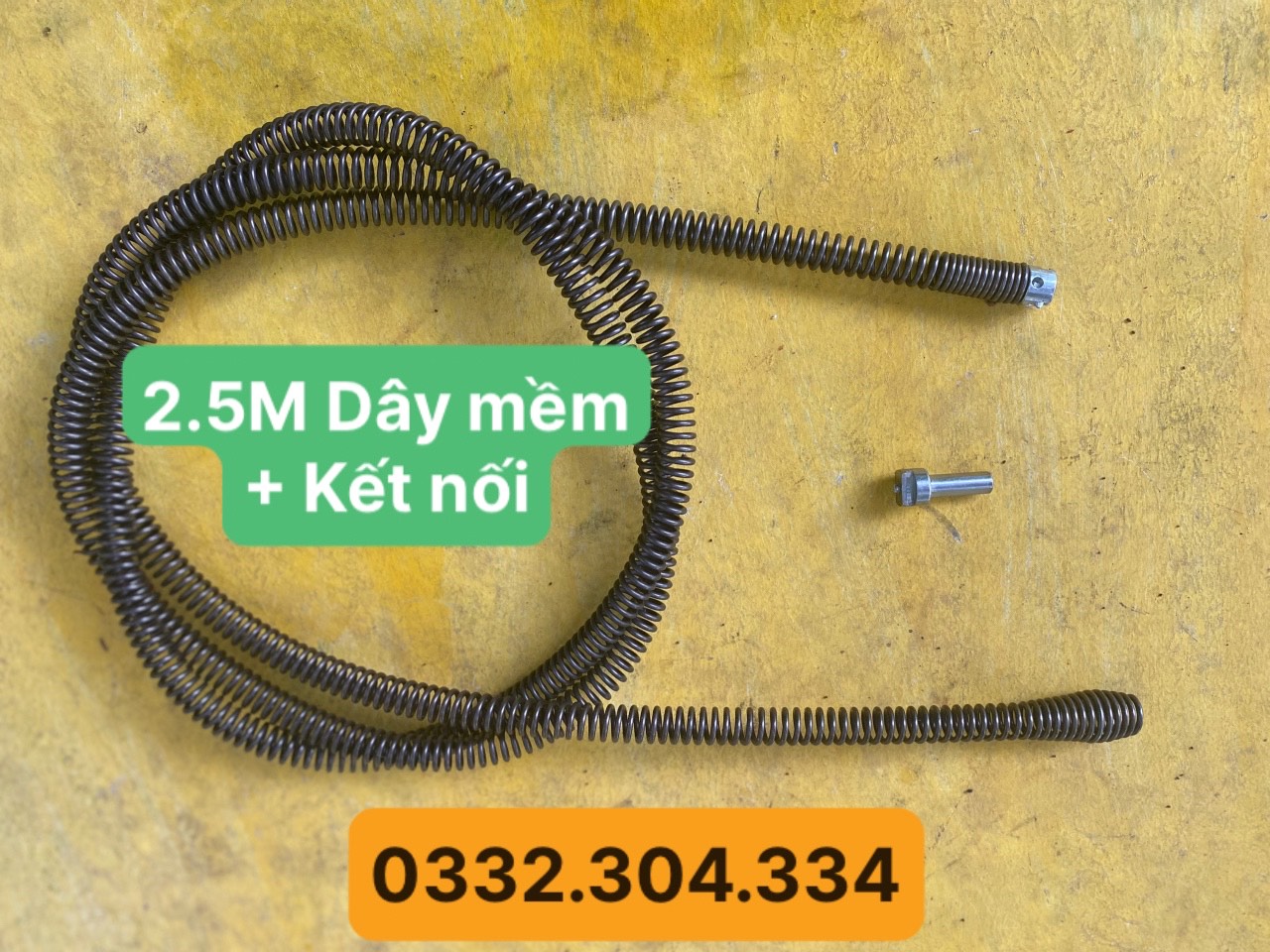 2,5M dây mềm+ Kết nối máy khoan ( thông tắc bồn cầu ,bồn rửa mặt , bồn rửa chén ...)