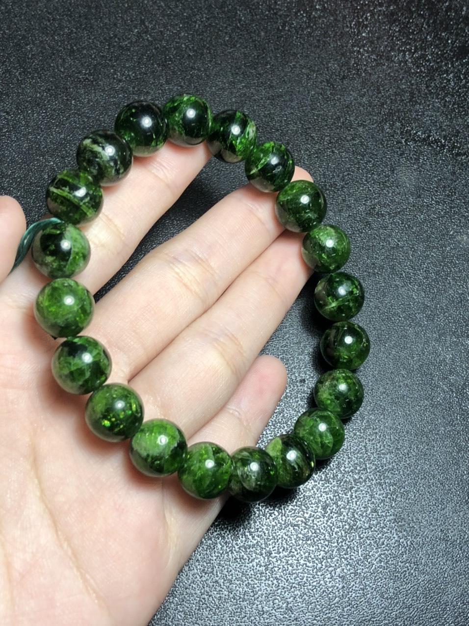 [FreeshipMAX] Vòng tay đá Diopside tự nhiên hạt 10mm