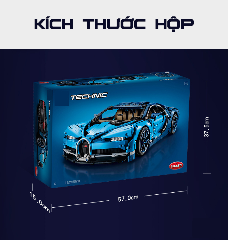Mô Hình Lắp Ghép Xe Đua Bugatti Chiron Tỉ Lệ 1 : 8( 4031 mảnh)