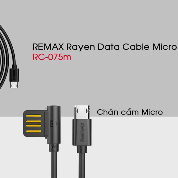 Cáp sạc Remax Rayden RC-075m cổng MicroUSB