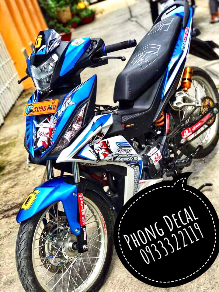 Tem Rời Honda Winner 150 King Drag Xanh Dương Phối Đỏ Tặng Kèm Logo