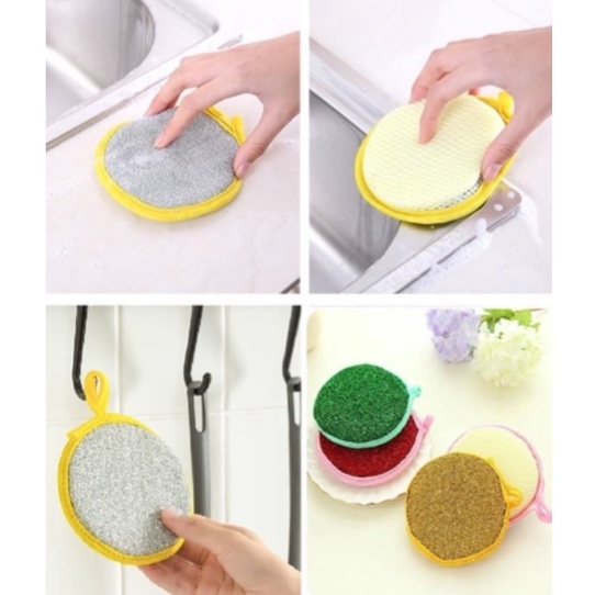 Miếng rửa chén 2 mặt hình tròn tiện dụng