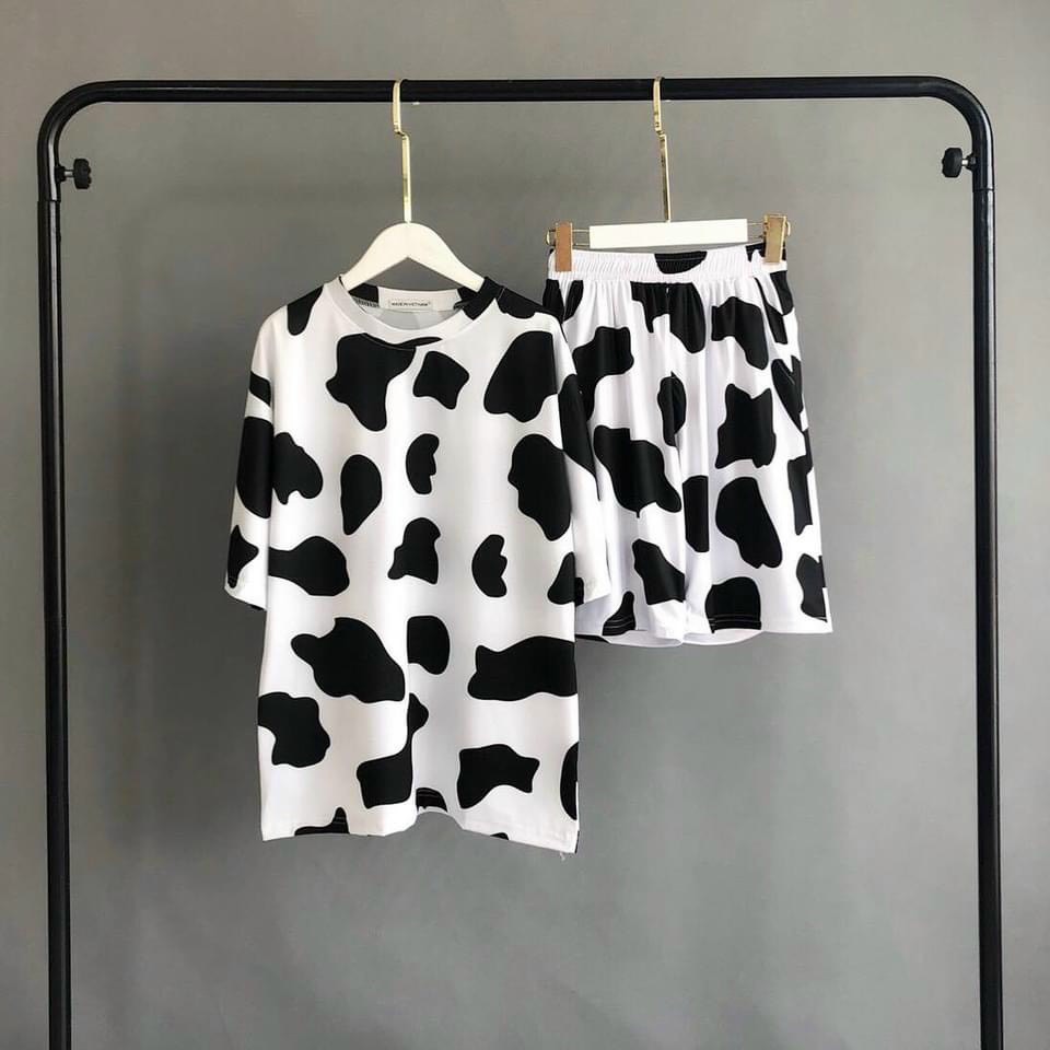 QUẦN LỬNG VÀ ÁO THUN COTTON DÀY DẶN BÒ SỮA FORM NAM NỮ SIÊU HOT- TP