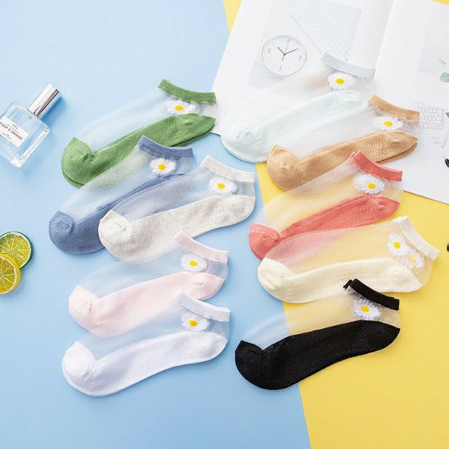 Combo 10 đôi tất,vớ hoa cúc lưới mùa hè