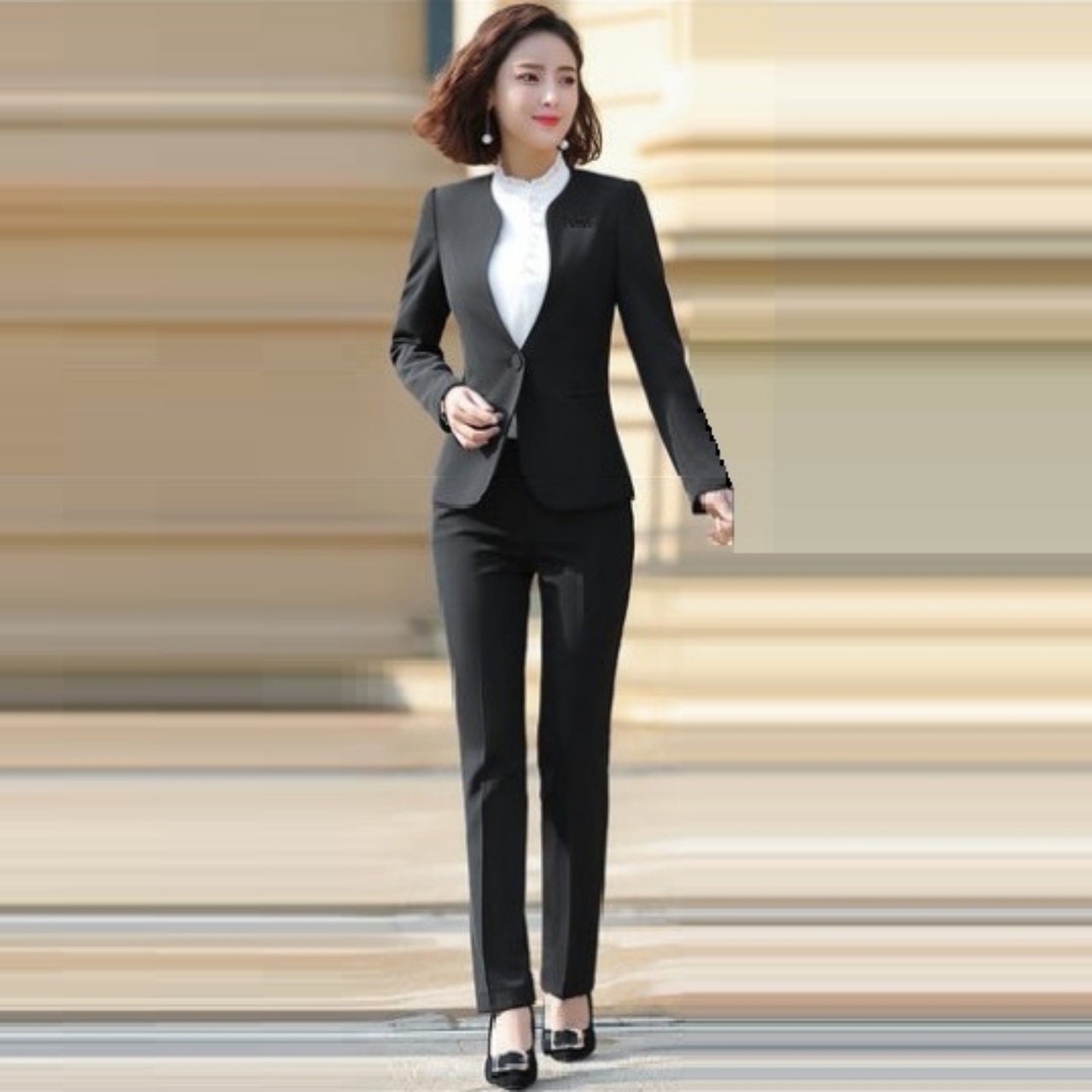 Women work suit long sleeve suit pants tj31