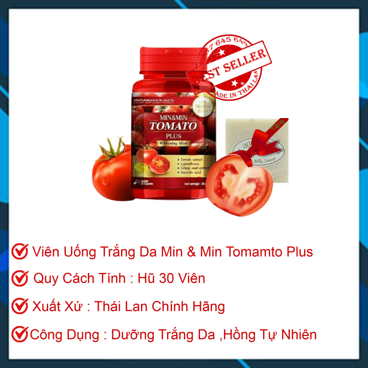 Viên uống trắng da cà chua Tomato Plus Thái Lan