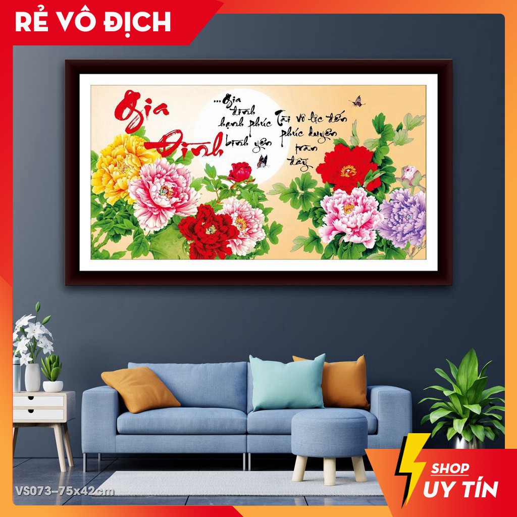Tranh đính đá gia đình hạnh phúc