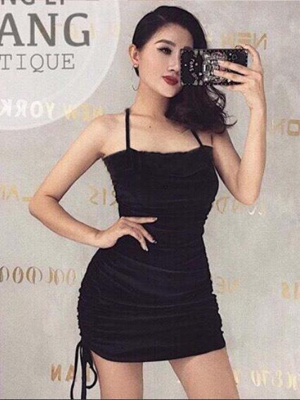 Đầm dây rút hai bên ôm body cực chuẩn xinh