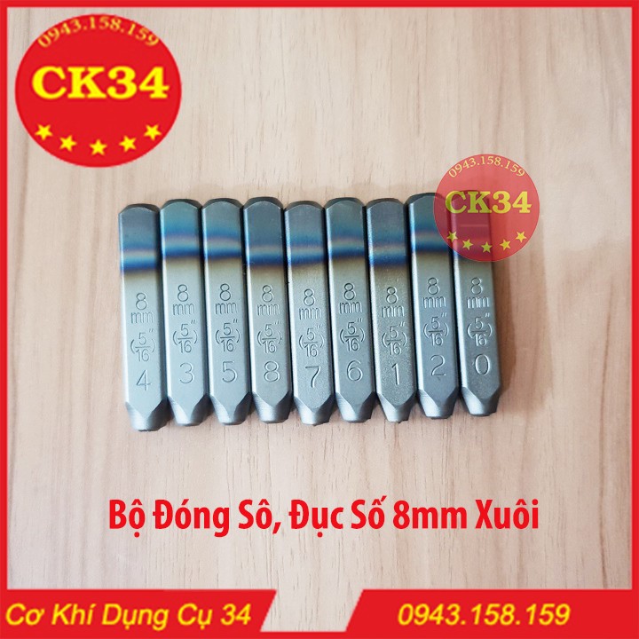 Bộ đóng số đục số 8mm - Xuôi
