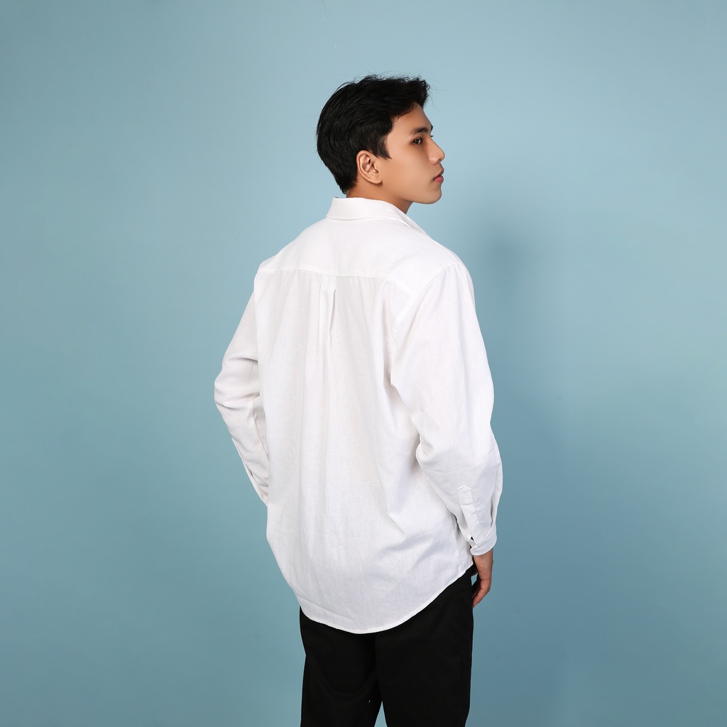 Áo Sơ Mi Linen Trắng Form Rộng | Giran