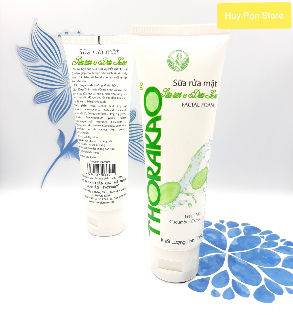 [HCM]Sữa rửa mặt sữa tươi và dưa leo Thorakao 100g