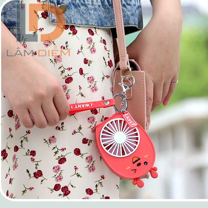 Quạt bàn pin sạc usb 2 chế độ siêu mát đôrêmon kitty
