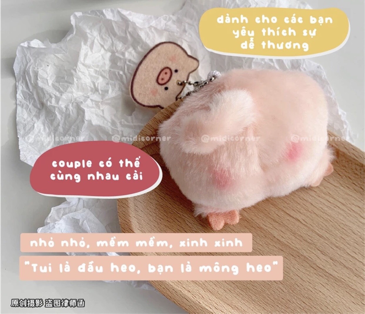 Móc khoá đầu heo siêu dễ thương
