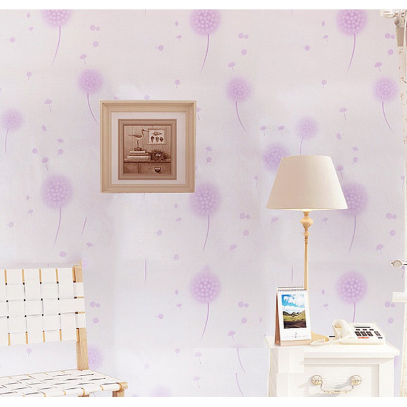 Cuộn 5m giấy dán tường bồ công tím khổ rộng 45cm