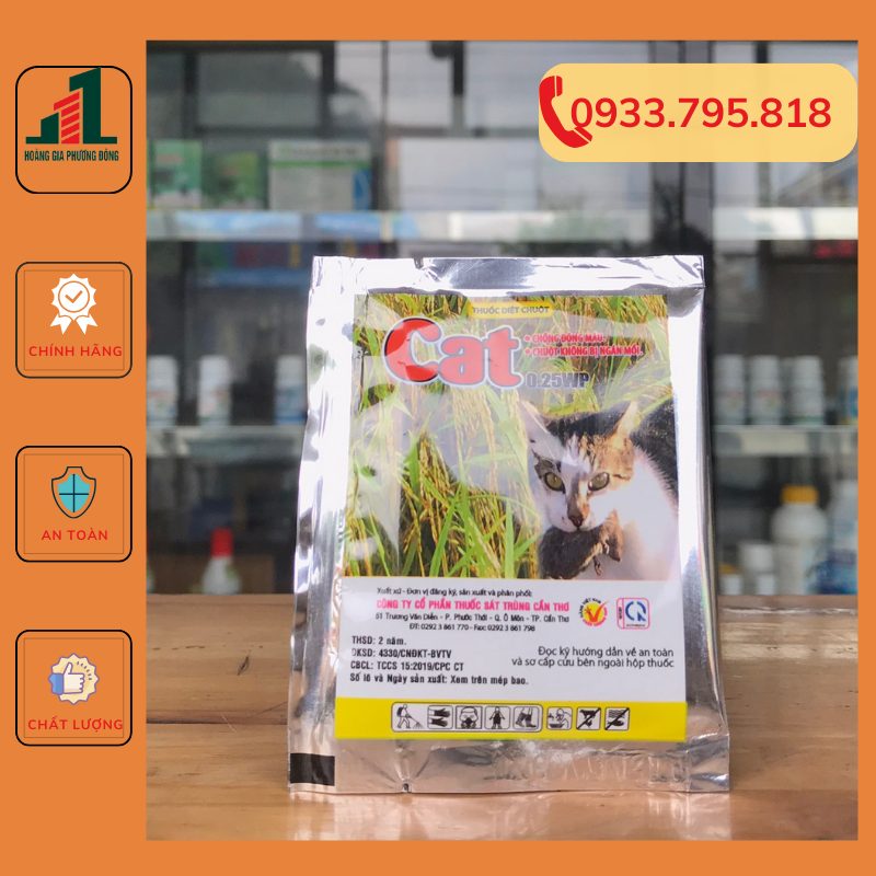 Thuốc diệt chuột Cat 0.25WP Gói 10g