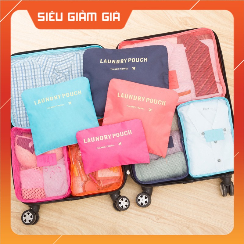 Combo 6 Túi Đựng Đồ Du Lịch size lớn, Set 6 Túi Đựng Đồ Du Lịch Bỏ Vali, túi du lịch, tui du lịch, túi sắp xếp quần áo đồ dùng gọn gàng trong vali Chống Thấm