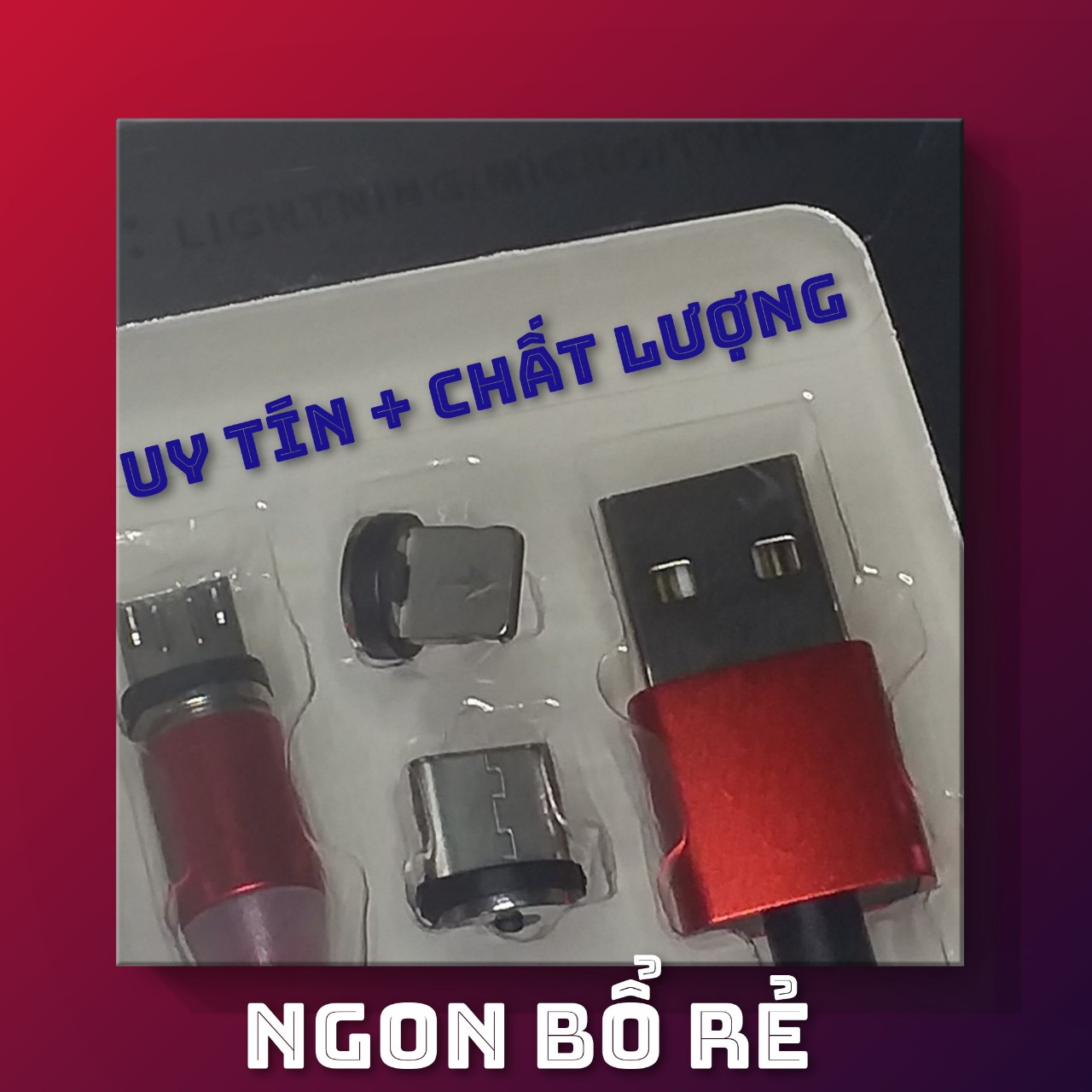 Cáp Sạc Nam Châm  Xoay 360Độ  dành cho Iphone + Samsung + Usb Type C - Bọc Dù